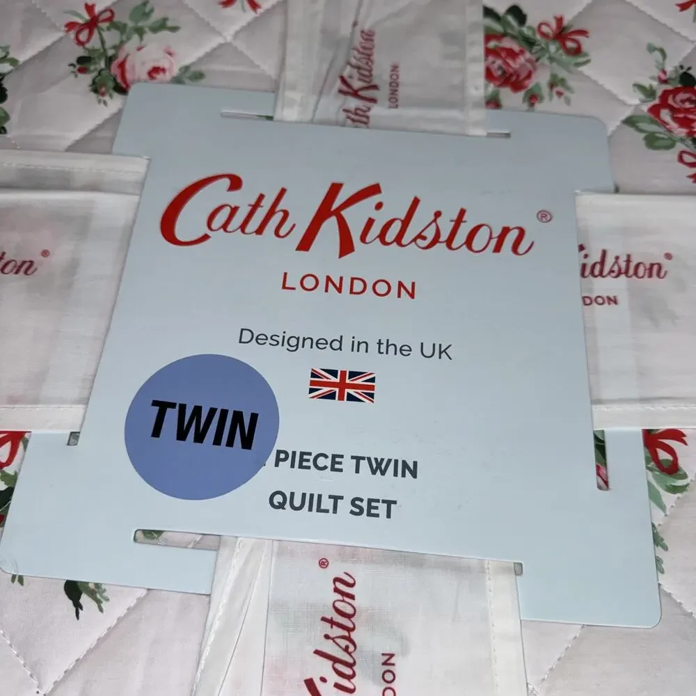 Cath Kidston London 3 Pc Twin Quilt Set - Rose And Bow Pink